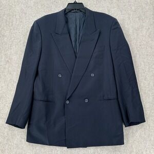 CORNELIANI‎ Blazer Jacket Blue Wool Double Breasted 40R Peak Lapel READ